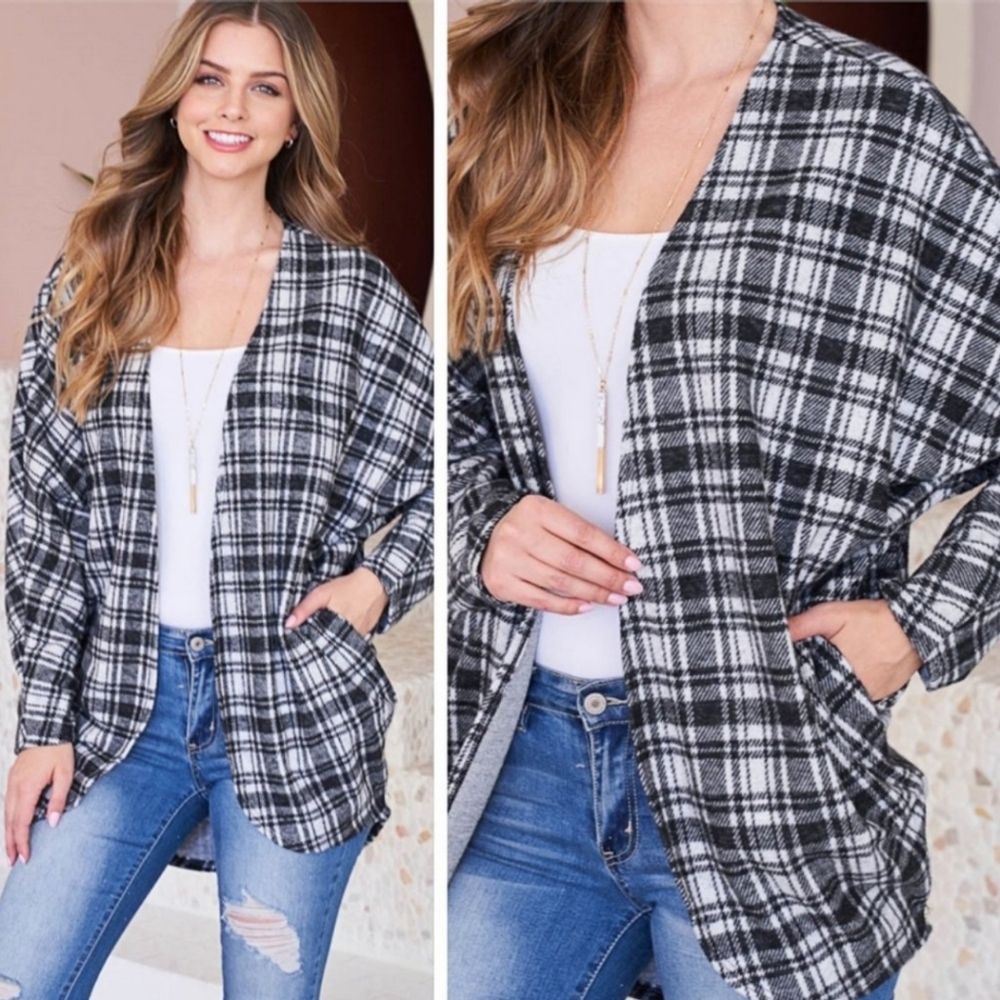 Women's Plaid Boutique Cardigan